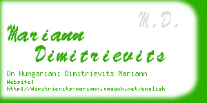 mariann dimitrievits business card